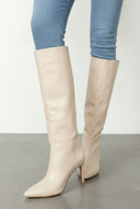 Slouchy Pointed Toe Kitten Heel Boots