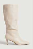 Slouchy Pointed Toe Kitten Heel Boots
