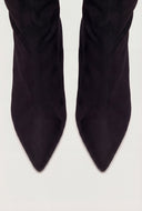 Slouchy Pointed Toe Kitten Heel Boots