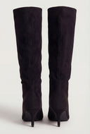 Slouchy Pointed Toe Kitten Heel Boots