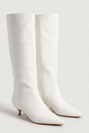 Kehlani Pointed Toe Knee-High Kitten Heel Boots