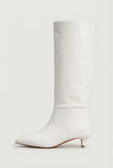 Kehlani Pointed Toe Knee-High Kitten Heel Boots