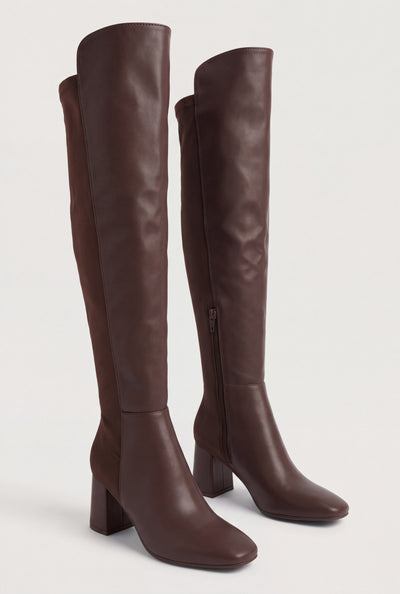 Block Heel Over The Knee Boots