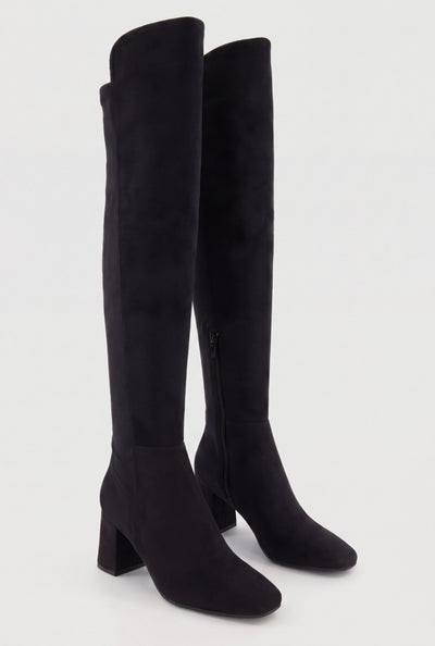 Block Heel Over The Knee Boots