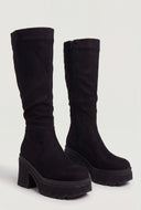 Mid-Calf Square Toe Chunky Heel Boots