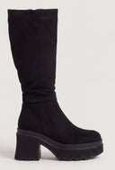 Mid-Calf Square Toe Chunky Heel Boots