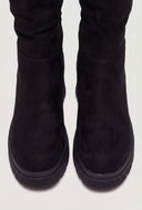 Mid-Calf Square Toe Chunky Heel Boots