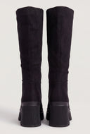Mid-Calf Square Toe Chunky Heel Boots