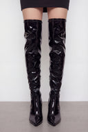 Thigh-High Pointed Toe Stiletto Boots