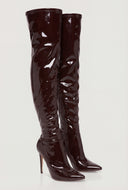 Thigh-High Pointed Toe Stiletto Boots