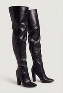 Londyn Pointed Toe Block Heel Thigh-High Boots