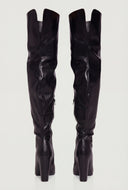 Londyn Pointed Toe Block Heel Thigh-High Boots