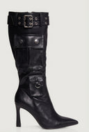 Stiletto Buckle Cargo Mid Calf Boots