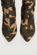 Stiletto Buckle Cargo Mid Calf Boots