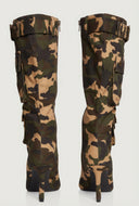 Stiletto Buckle Cargo Mid Calf Boots