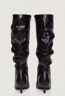 Knee-High Kitten Heel Slouch Boots