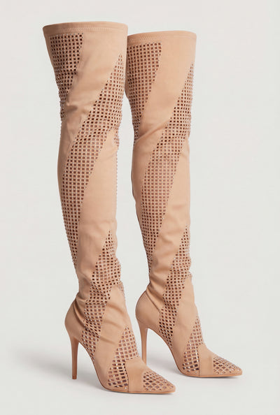 Thigh-High Cutout Stiletto Boots