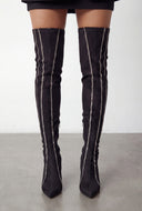 Glam Denim Over The Knee Boots