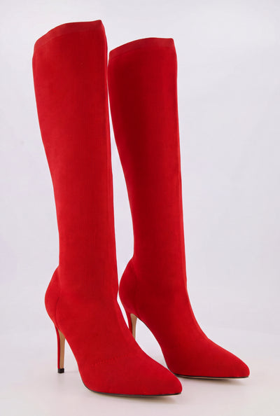 Brylee Knee-High Stiletto Sock Boots