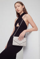 Rhinestone Envelope Chain Strap Clutch Bag