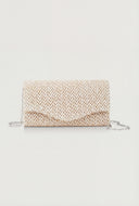 Straw Envelope Chain Strap Clutch Bag