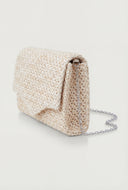 Straw Envelope Chain Strap Clutch Bag