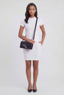 Geometric Flap Toggle Crossbody Bag