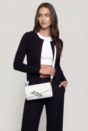 Geometric Flap Toggle Crossbody Bag