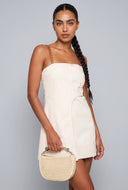 Hope Metallic Handle Raffia Crossbody Bag