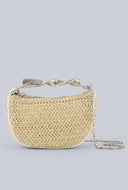 Hope Metallic Handle Raffia Crossbody Bag