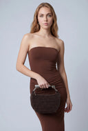 Hope Metallic Handle Raffia Crossbody Bag