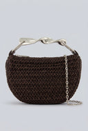 Hope Metallic Handle Raffia Crossbody Bag