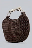 Hope Metallic Handle Raffia Crossbody Bag