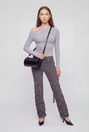 Woven Detail Cylinder Crossbody Bag