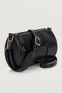 Woven Detail Cylinder Crossbody Bag