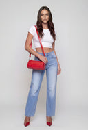 Woven Detail Cylinder Crossbody Bag