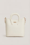Faux Leather Crossbody Tote Bag