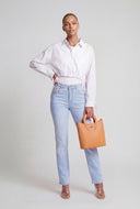 Faux Leather Crossbody Tote Bag