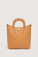 Faux Leather Crossbody Tote Bag