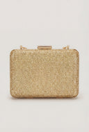 Textured Metallic Push Lock Clutch
