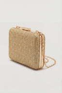 Textured Metallic Push Lock Clutch