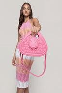 Convertible Faux Croc Crossbody Bag