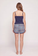 Plaid Graphic Shorts Pajama Set