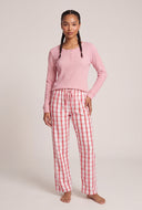 Henley Plaid Pajama Set