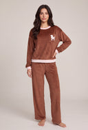 Dog Graphic Velour Pajama Set