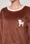 Dog Graphic Velour Pajama Set