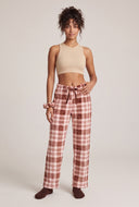 Plush Plaid Pajama Pants and Socks Set