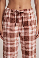 Plush Plaid Pajama Pants and Socks Set