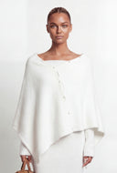 Pearl Asymmetrical Faux Fur Poncho
