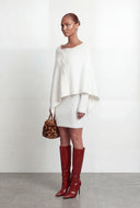Pearl Asymmetrical Faux Fur Poncho